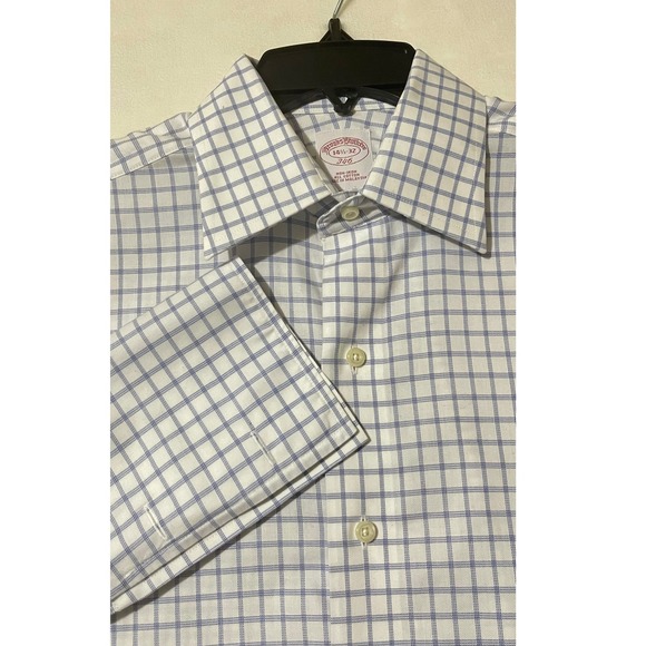 Brooks Brothers Other - Brooks Brothers Men's 346 Dress Shirt Checkered Long Sleeve Size 14 1/2-32 Stain